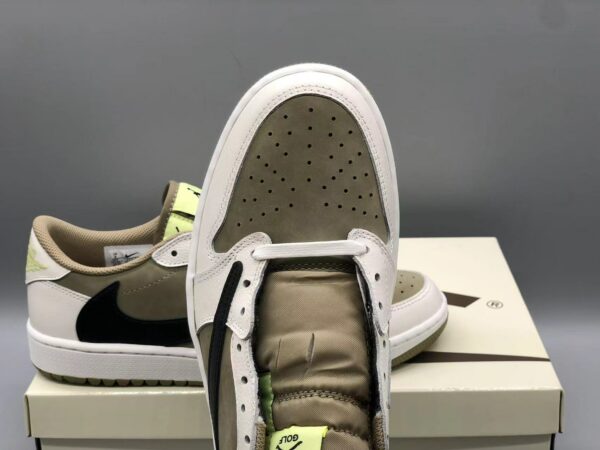 version of Travis Scott x Air Jordan 1 Low Golf “Olive” Barb 6.0 Golf