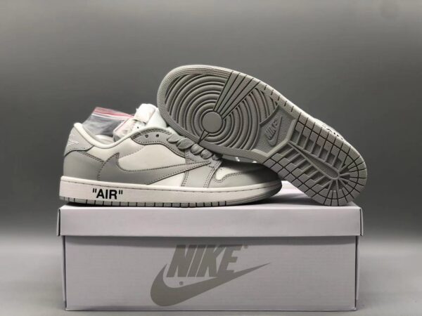 Travis Scott x Air Jordan 1 Barb TS joint version "White Gray"