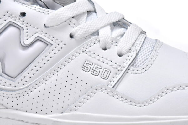 All white PB1 New Bailun 550 Retro Basketball Shoe