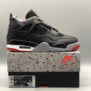 Air Jordan 4 “Bred Reimagined” leather black and red