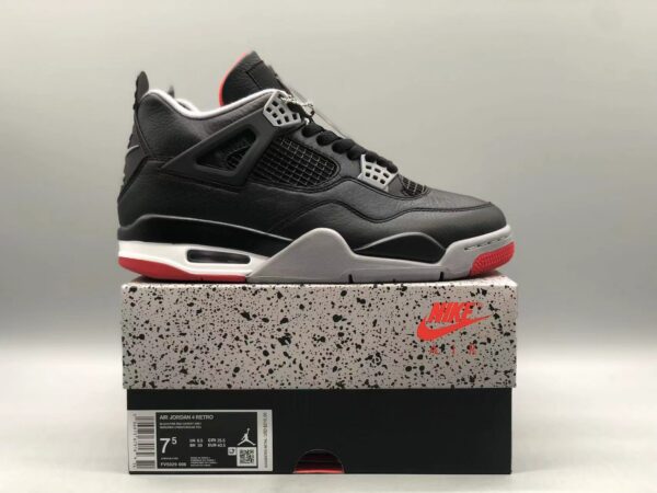 Air Jordan 4 “Bred Reimagined” leather black and red