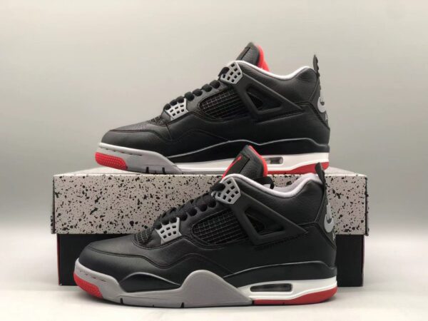 Air Jordan 4 “Bred Reimagined” leather black and red