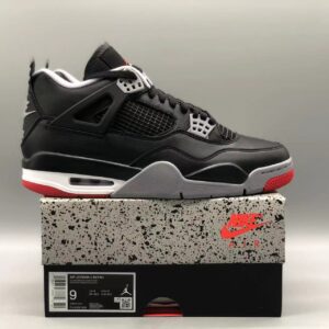 Air Jordan 4 “Bred Reimagined” leather black and red