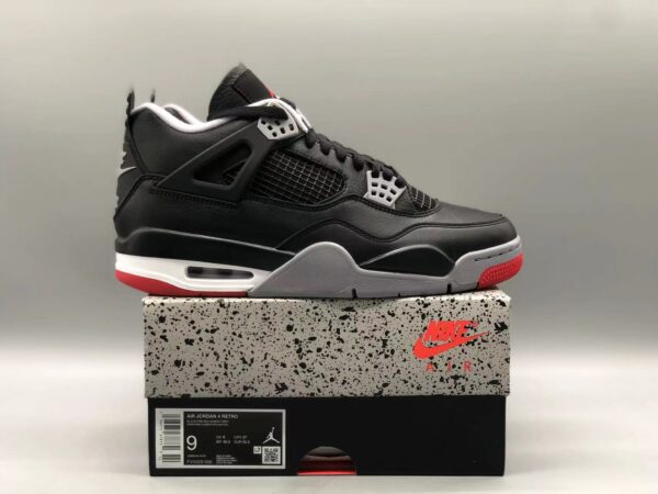 Air Jordan 4 “Bred Reimagined” leather black and red