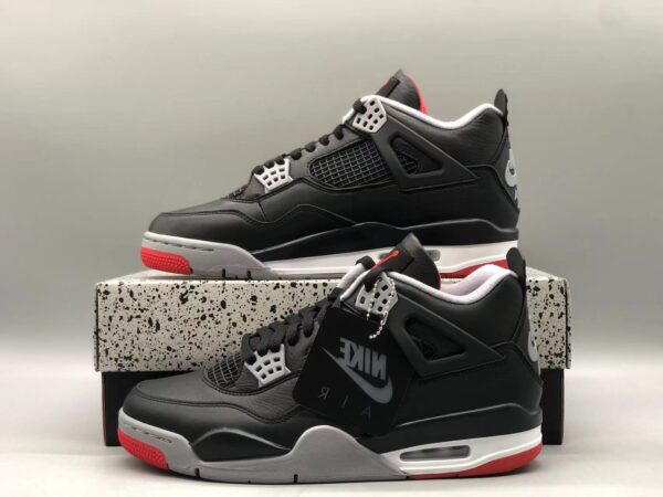 Air Jordan 4 “Bred Reimagined” leather black and red