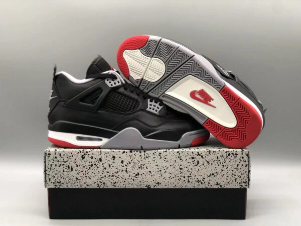 Air Jordan 4 “Bred Reimagined” leather black and red