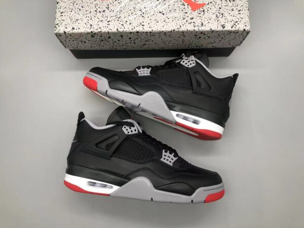 Air Jordan 4 “Bred Reimagined” leather black and red