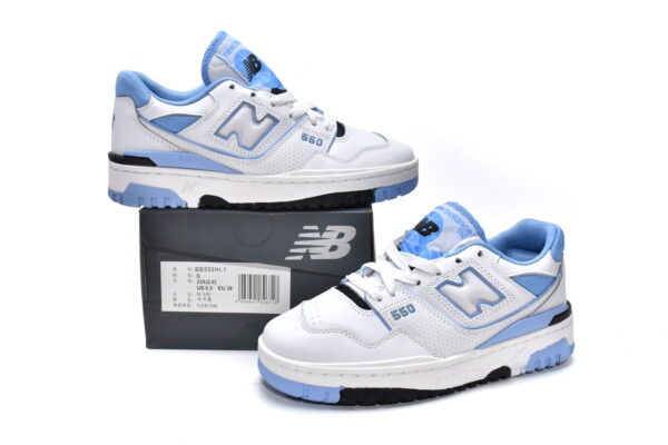 Light Blue and White HL1 New Bailun 550 Retro Basketball Shoe